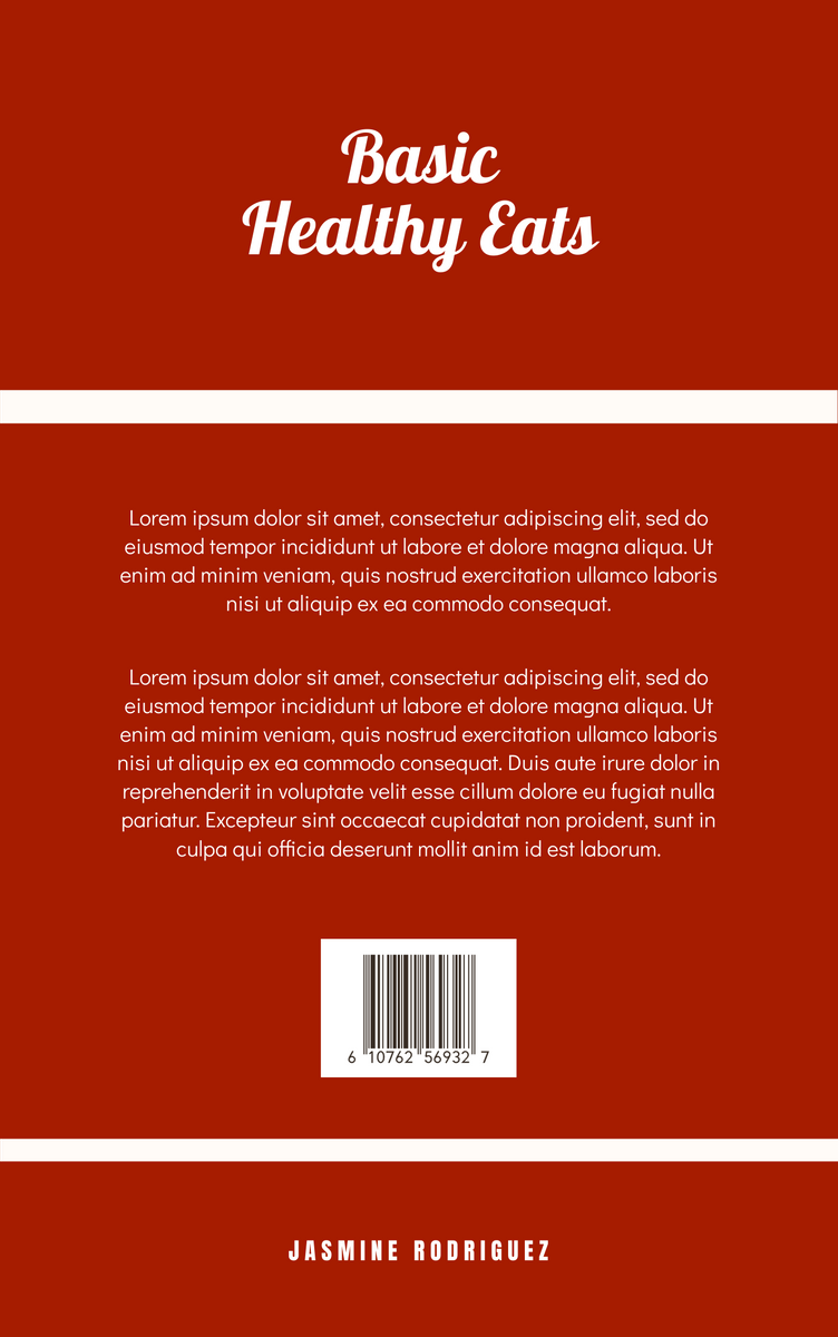 Book Cover template: Basic Healthy Eat Cooking Book Cover (Created by Visual Paradigm Online's Book Cover maker)
