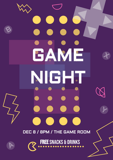 Editable flyers template:Game Night Flyer