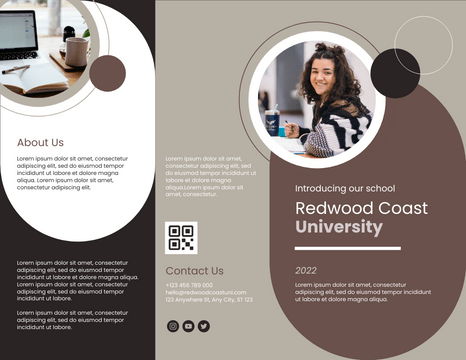 Brochures template: Education University Brochure (Created by Visual Paradigm Online's Brochures maker)