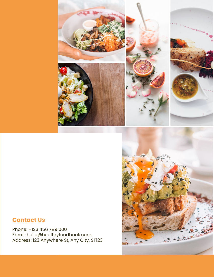 小册子 模板。Healthy Eating Booklet (由 Visual Paradigm Online 的小册子软件制作)