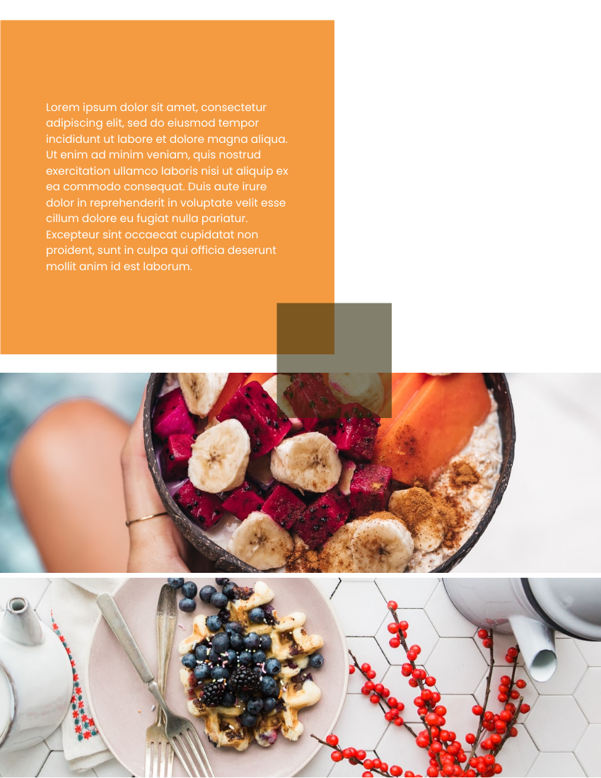 小册子 模板。Healthy Eating Booklet (由 Visual Paradigm Online 的小册子软件制作)