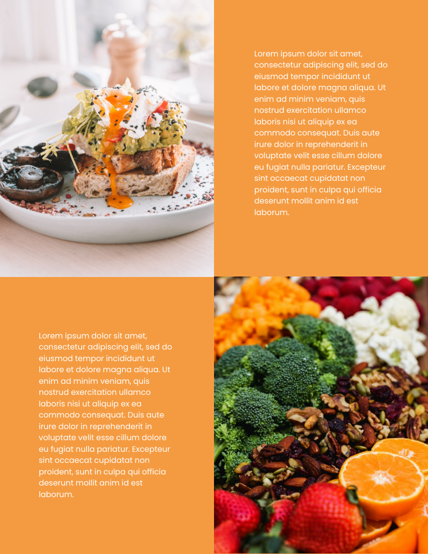 小冊子 模板。 Healthy Eating Booklet (由 Visual Paradigm Online 的小冊子軟件製作)