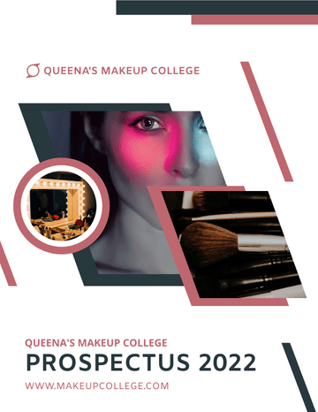 簡章 模板。 Professional Makeup School Prospectus (由 Visual Paradigm Online 的簡章軟件製作)