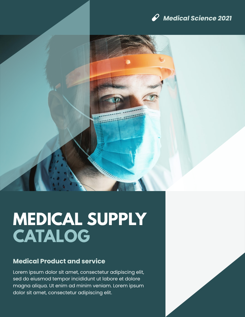 產品目錄 模板。 Medical Supply Catalog (由 Visual Paradigm Online 的產品目錄軟件製作)