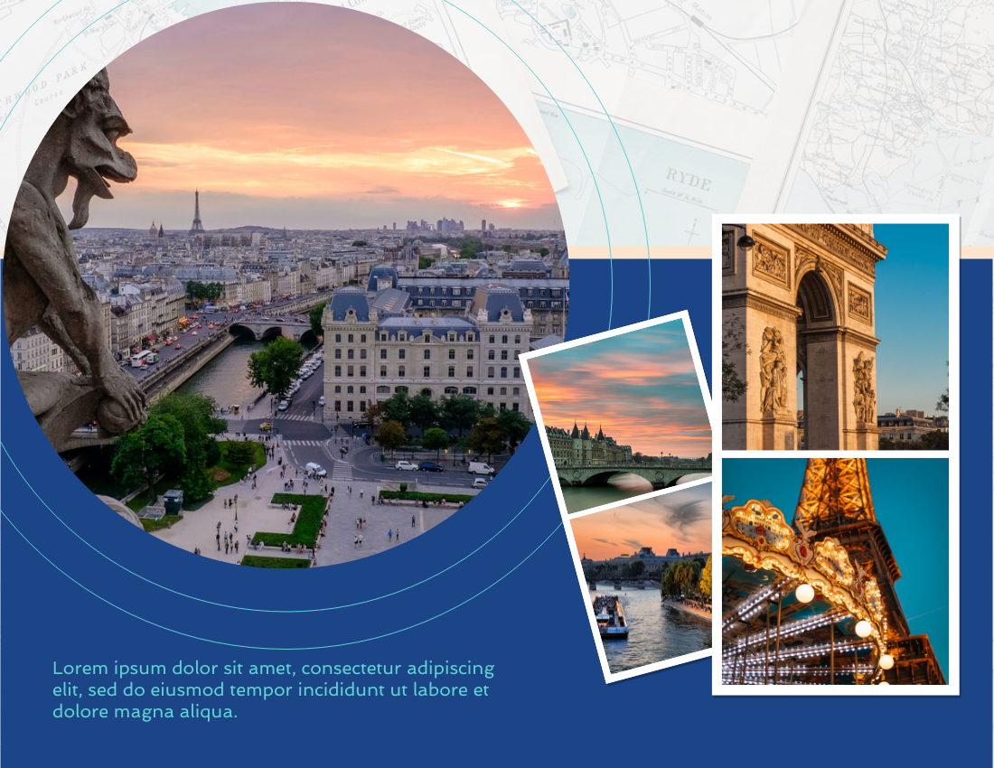 旅行照相簿 模板。Travel To Paris Photo Book (由 Visual Paradigm Online 的旅行照相簿软件制作)