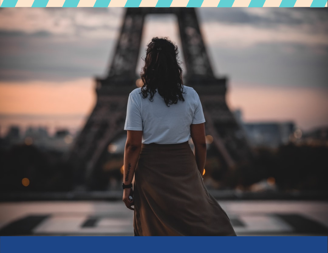 旅行照相簿 模板。 Travel To Paris Photo Book (由 Visual Paradigm Online 的旅行照相簿軟件製作)