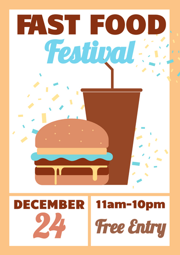 Editable posters template:Fast Food Festival Poster
