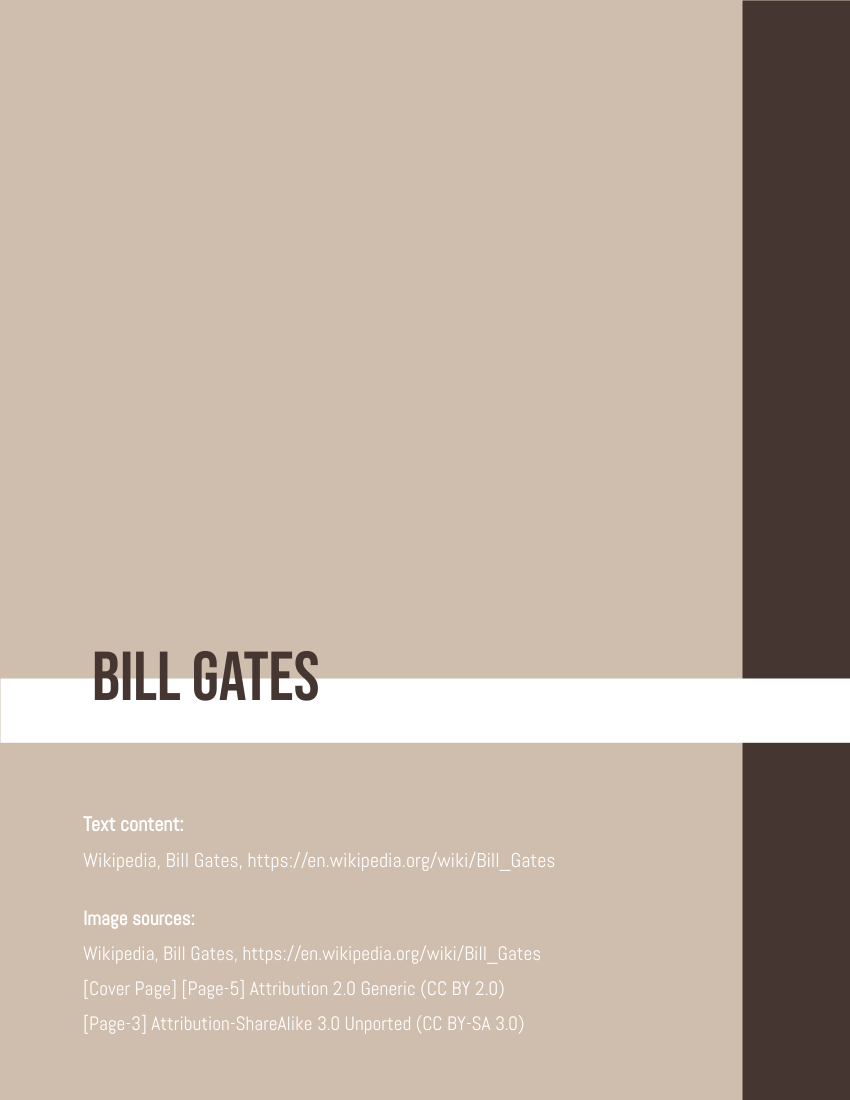 Biography template: Bill Gates Biography (Created by Visual Paradigm Online's Biography maker)