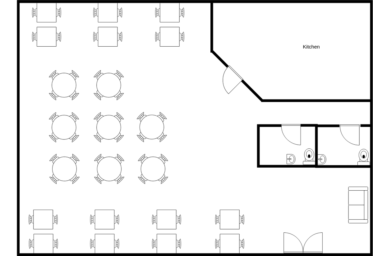 座位表 template: Food Venue Seating Plan (Created by Diagrams's 座位表 maker)