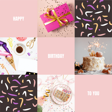 Photo Collages template: Birthday Celebration Cakes Photo Collage (Created by Visual Paradigm Online's Photo Collages maker)