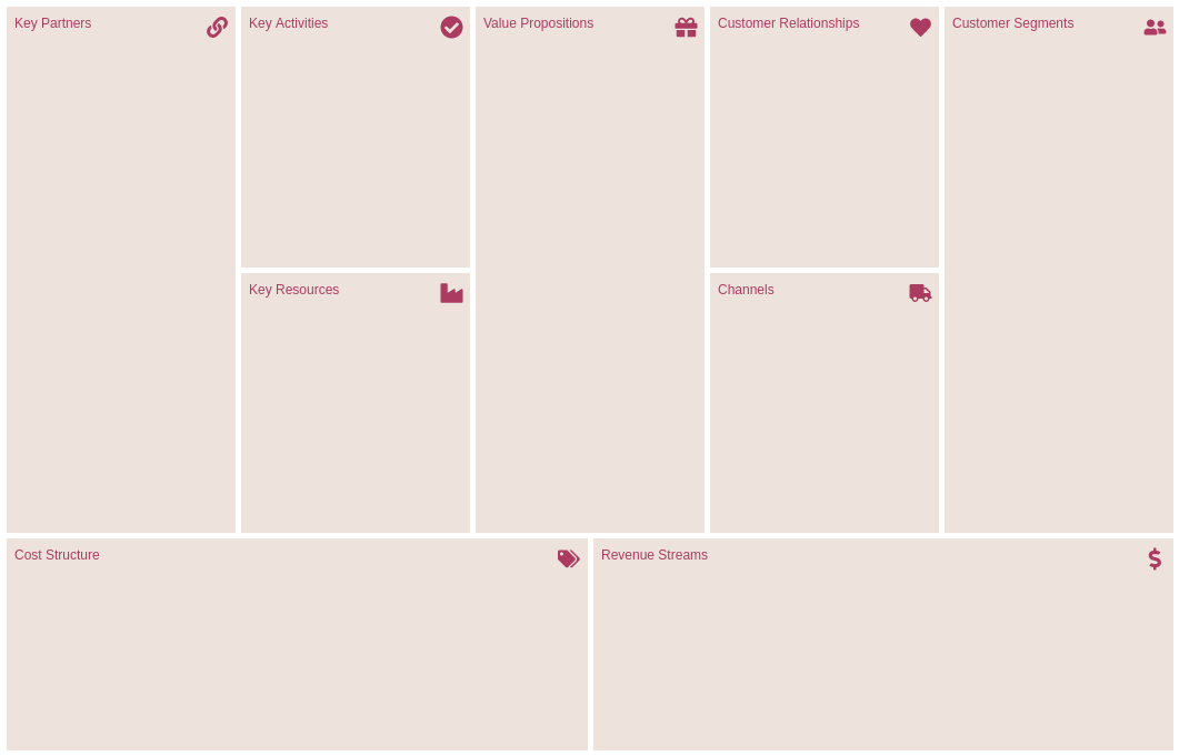 Business Model Canvas template: Elegant (Created by Diagrams's Business Model Canvas maker)