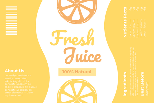 Label template: Fresh Juice Label (Created by Visual Paradigm Online's Label maker)