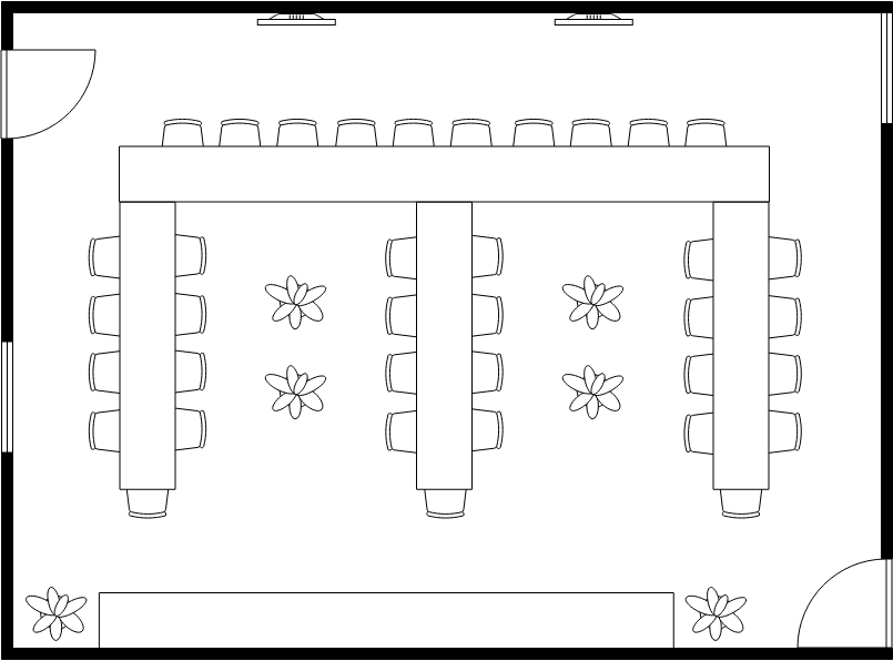 Floor Plan template: Table Seating Floor Plan (Created by Visual Paradigm Online's Floor Plan maker)