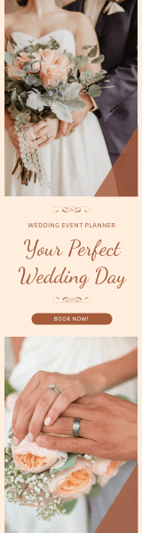 Editable wideskyscraperbanners template:Pink Wedding Photo Wedding Event Company Wide Skyscraper Banner