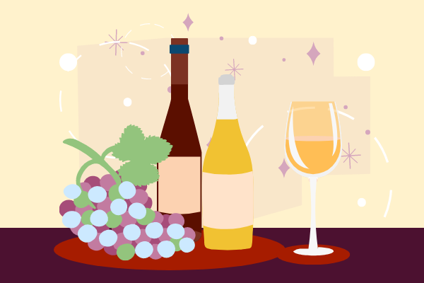 主页插图 模板。Enjoying Wine (由 Visual Paradigm Online 的主页插图软件制作)