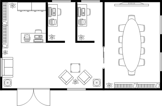 Work Office Floor Plan template: Small Work Office Floor Plan (Created by Visual Paradigm Online's Work Office Floor Plan maker)