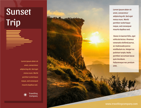 Editable brochures template:Sunset Travelling Brochure