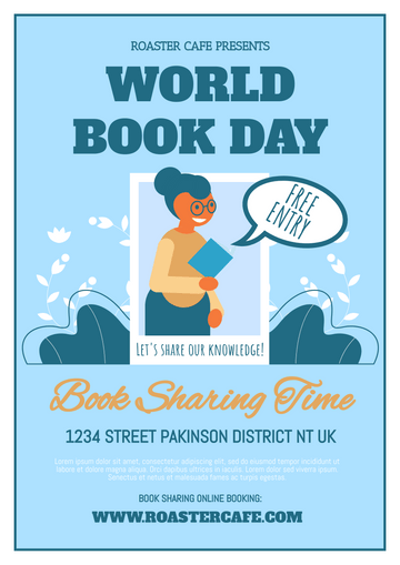 Editable posters template:World Book Day Book Sharing Activity Poster