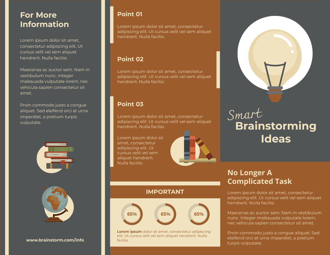 Brochure template: Brainstorming Ideas Brochure (Created by Visual Paradigm Online's Brochure maker)