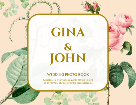 Wedding Photo Books template: Roses Wedding Photo Book (Created by Visual Paradigm Online's Wedding Photo Books maker)