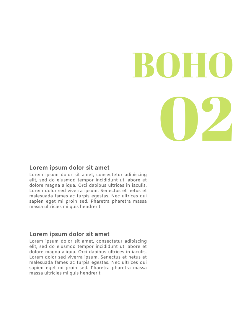 Lookbook 模板。 Boho Style Lookbook (由 Visual Paradigm Online 的Lookbook軟件製作)
