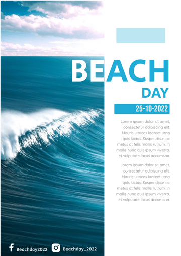 Editable posters template:Beach Day Poster