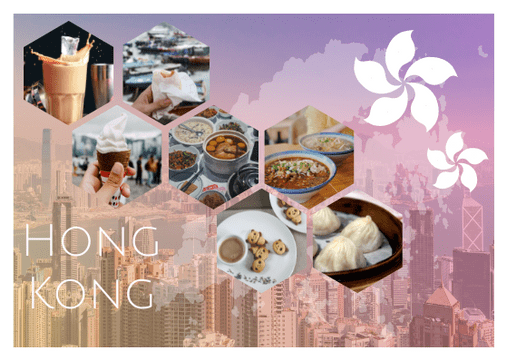 Editable postcards template:Hong Kong Food  Postcard