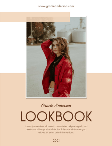 Lookbook 模板。 Feminine Woman Lookbook (由 Visual Paradigm Online 的Lookbook軟件製作)