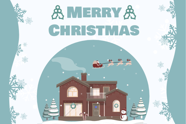 Greeting Card template: Christmas Card with Cute Christmas Illustration  (Created by Visual Paradigm Online's Greeting Card maker)