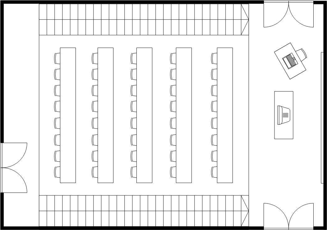 Floor Plan template: Lecture Theatre Floor Plan (Created by Visual Paradigm Online's Floor Plan maker)