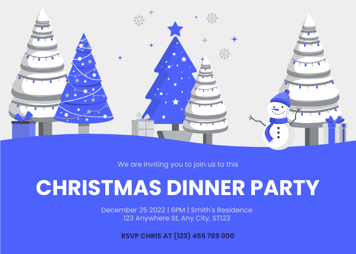 Invitation template: Christmas Trees Christmas Dinner Invitation (Created by Visual Paradigm Online's Invitation maker)