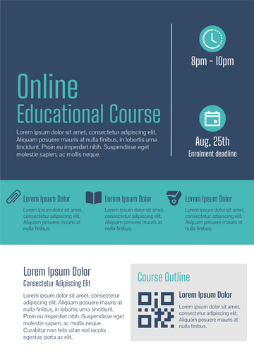 Posters template: Online Education Course Poster (Created by Visual Paradigm Online's Posters maker)