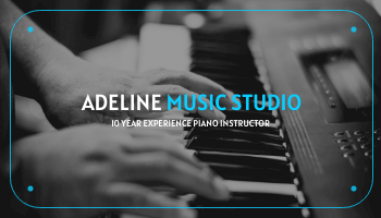 Editable businesscards template:Blue Music Studio Business Card