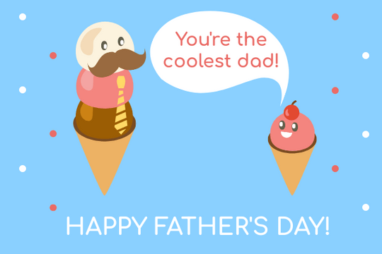 Editable greetingcards template:Ice Cream Father's Day Card