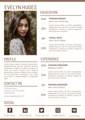 Resume template: Brown Resume (Created by Visual Paradigm Online's Resume maker)
