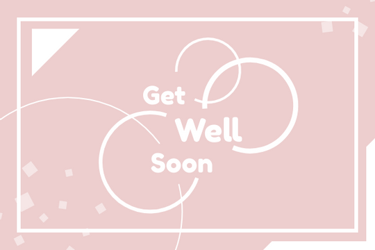 Editable greetingcards template:2-Colour Get Well Soon Greeting Card