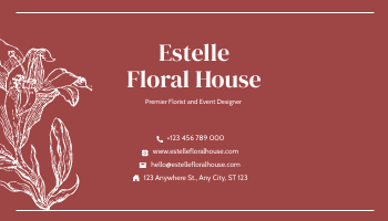 Business Card template: Rose Pink Floral House Business Card (Created by InfoART's Business Card maker)