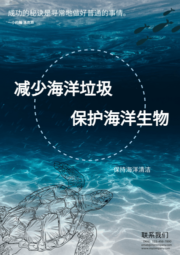 Editable posters template:保护海洋生物海报