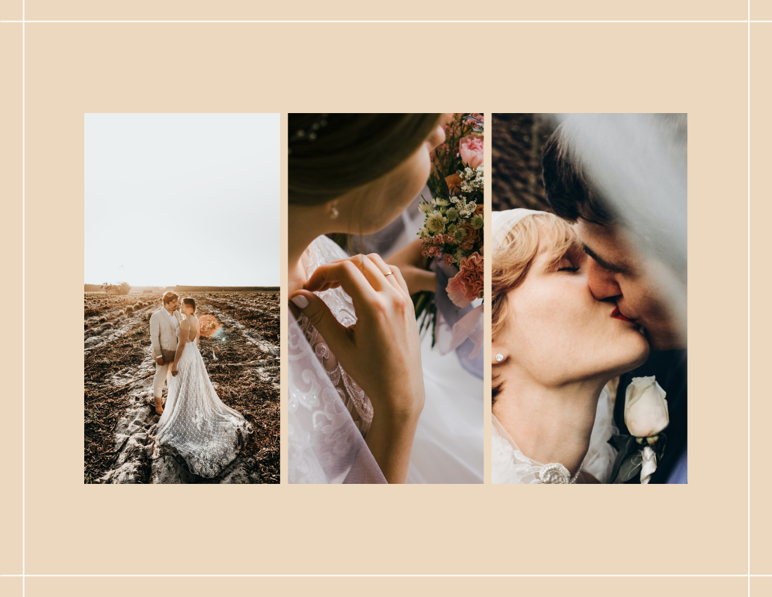 婚禮照相簿 模板。 Romantic Wedding Anniversary Photo Book (由 Visual Paradigm Online 的婚禮照相簿軟件製作)