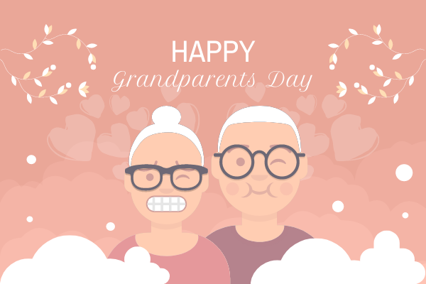 Greeting Card template: Floral Happy Grandparents Day Greeting Card (Created by Visual Paradigm Online's Greeting Card maker)