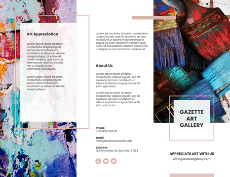 Brochures template: Minimal Art Gallery Brochure (Created by Visual Paradigm Online's Brochures maker)