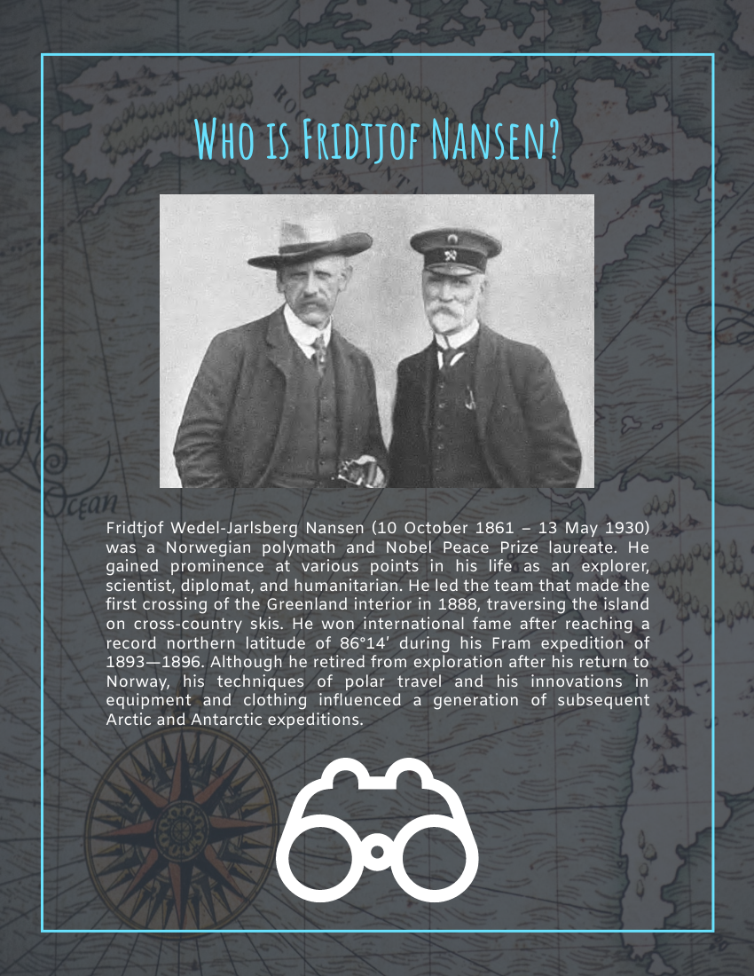 Biography 模板。 Fridtjof Nansen Biography (由 Visual Paradigm Online 的Biography軟件製作)