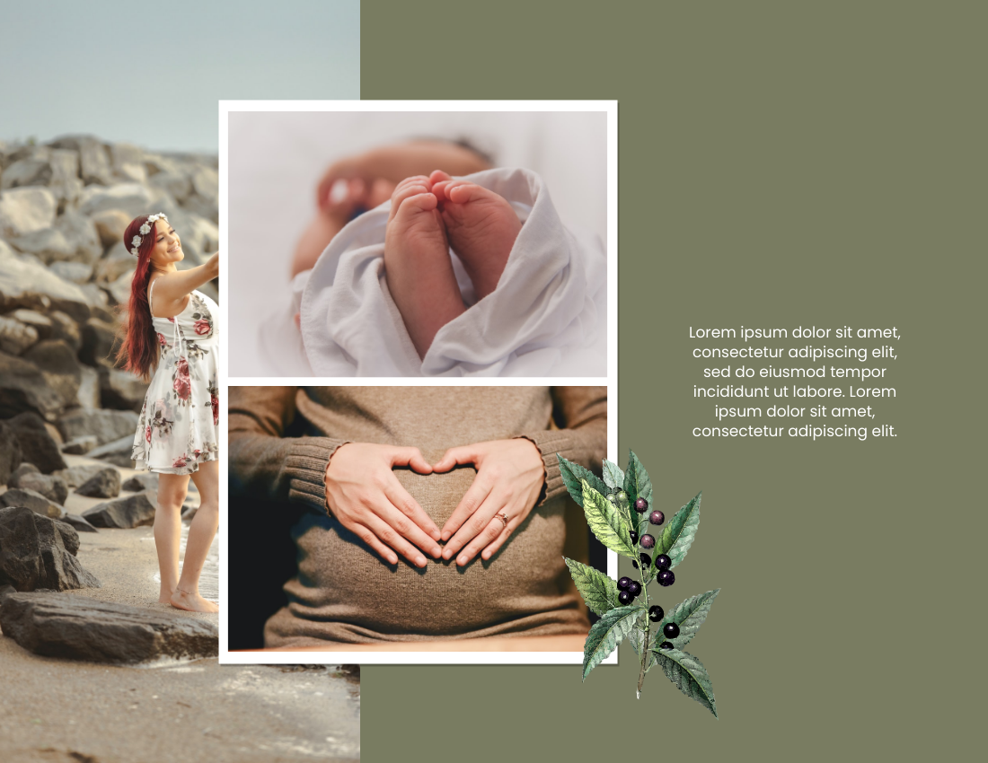 家庭照片簿 模板。Pregnancy Family Photo Book (由 Visual Paradigm Online 的家庭照片簿软件制作)