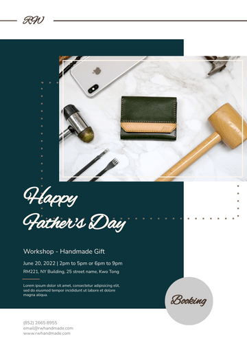 Flyer template: Father's Day Handicrafts Workshop Flyer (Created by Visual Paradigm Online's Flyer maker)