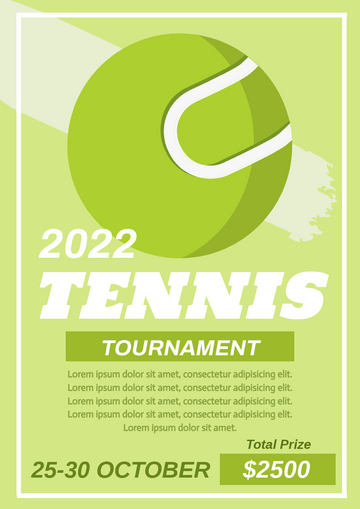 Flyer template: Tennis Tournament Flyer (Created by Visual Paradigm Online's Flyer maker)