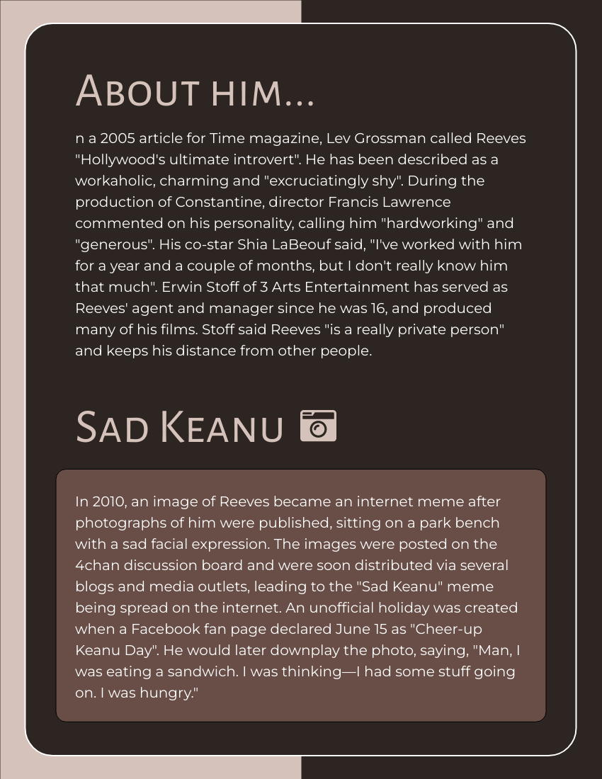 Keanu Reeves Biography