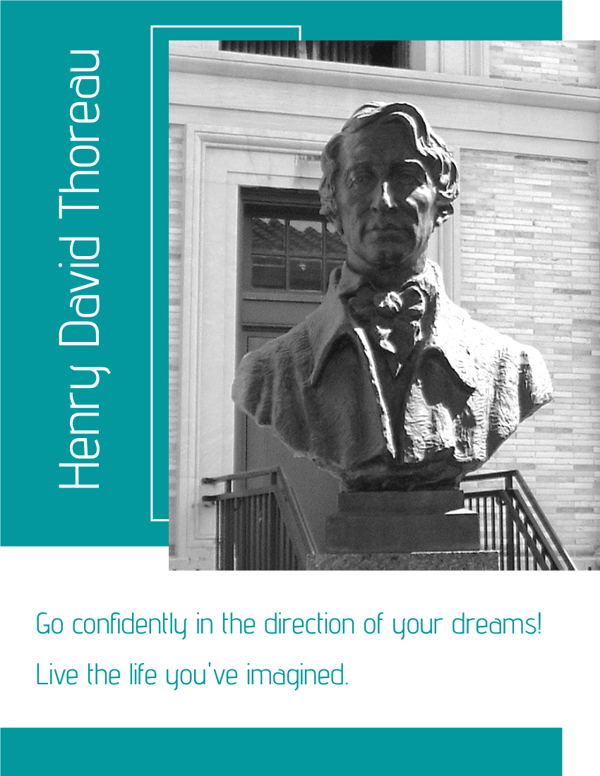 Quote 模板。 Go confidently in the direction of your dreams! Live the life you've imagined. - Henry David Thoreau (由 Visual Paradigm Online 的Quote軟件製作)