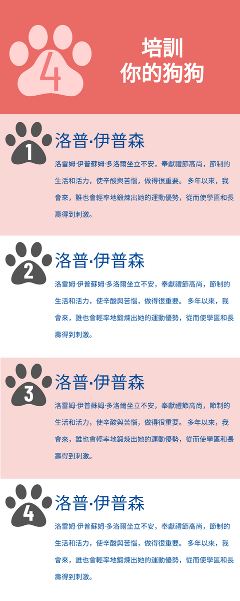 信息圖表 template: 狗訓練資料圖 (Created by InfoART's 信息圖表 maker)