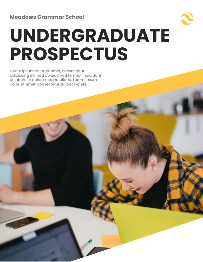 簡章 模板。 Undergraduate Prospectus (由 Visual Paradigm Online 的簡章軟件製作)