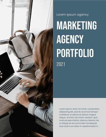 業務簡介 模板。 Marketing Agency Portfolio (由 Visual Paradigm Online 的業務簡介軟件製作)